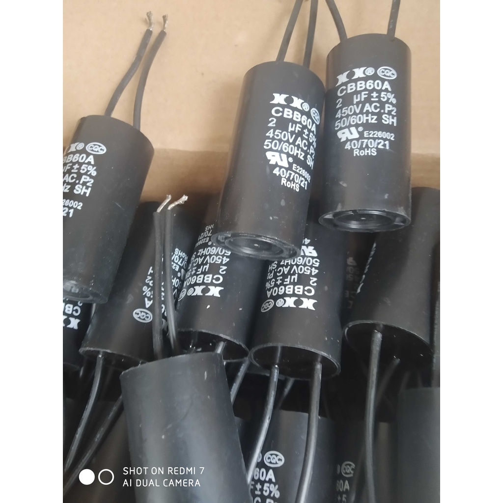 Ready Stock CBB60A1.8 uf450vAC2uf450vAC Ceiling Fan Capacitor Central
