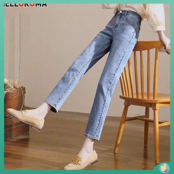 Baggy Jeans Mom Jeans Seluar Rokok Elastik Wanita Musim Semi Baru 2022