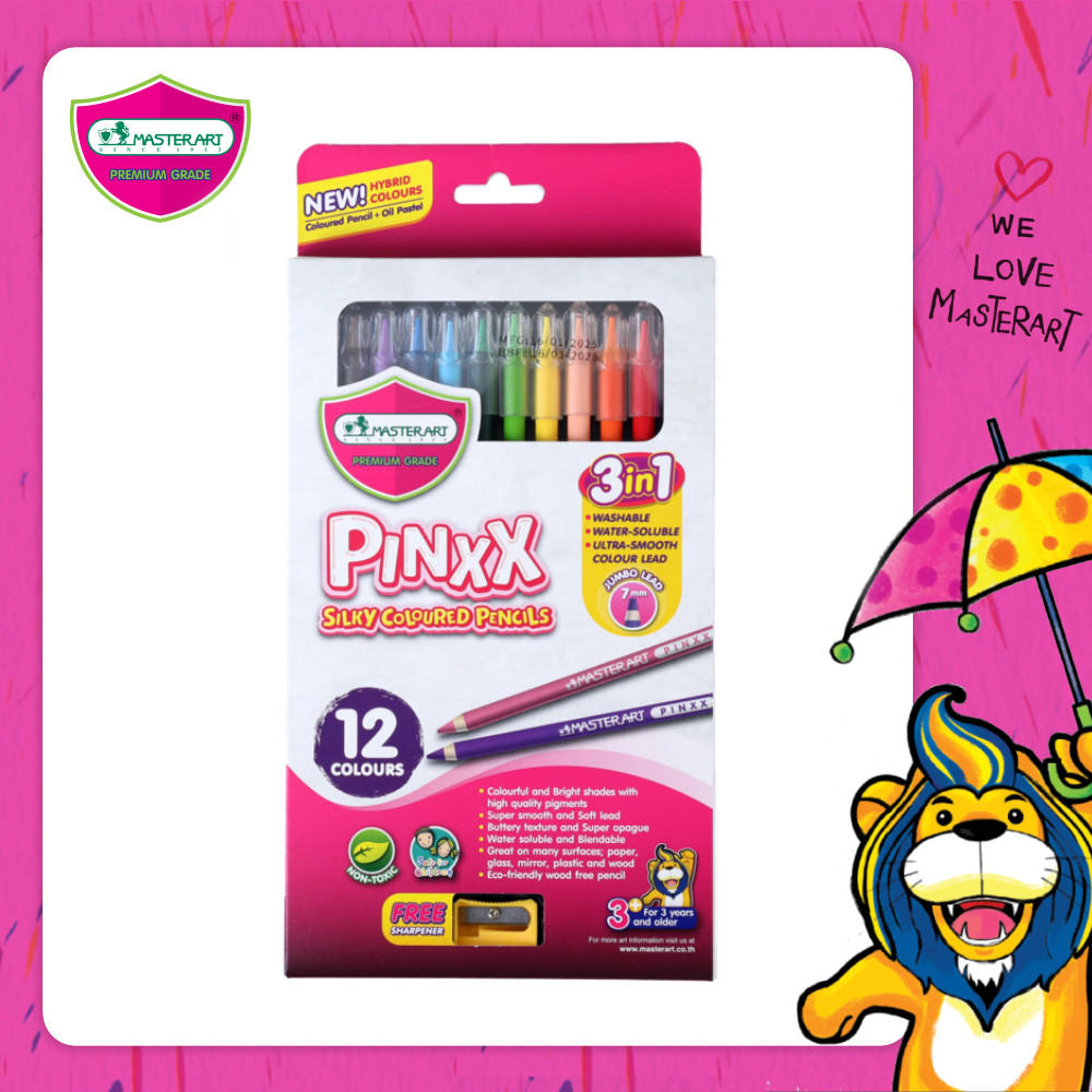 Master Art Pinxx Colored Pencils 12 Water Color For Young Children 3 ...