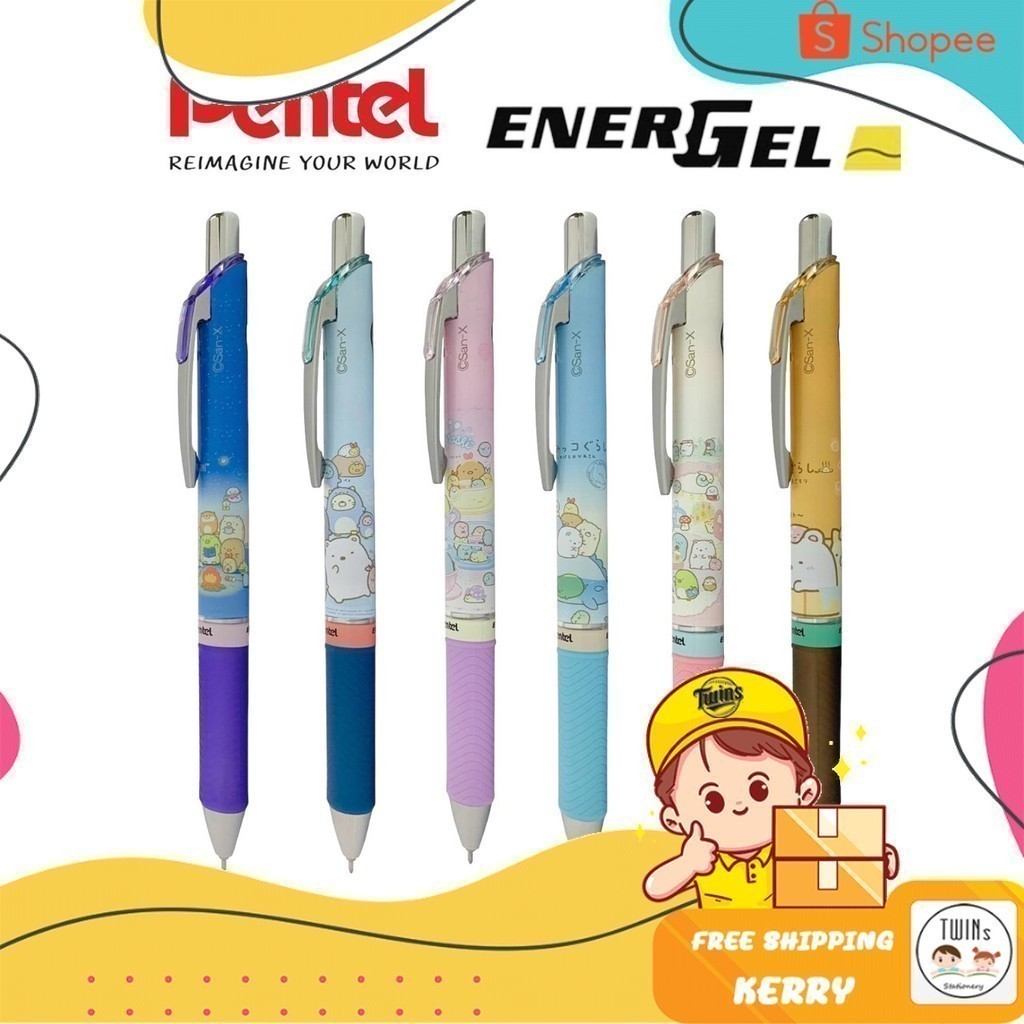 Penna A Gel Penna A Sfera Pentel Energel BLN75 - Inchiostro Gel 0,5 Mm, Confezione Da 6, Colore Blu Penna Con Impugnatura Gommata