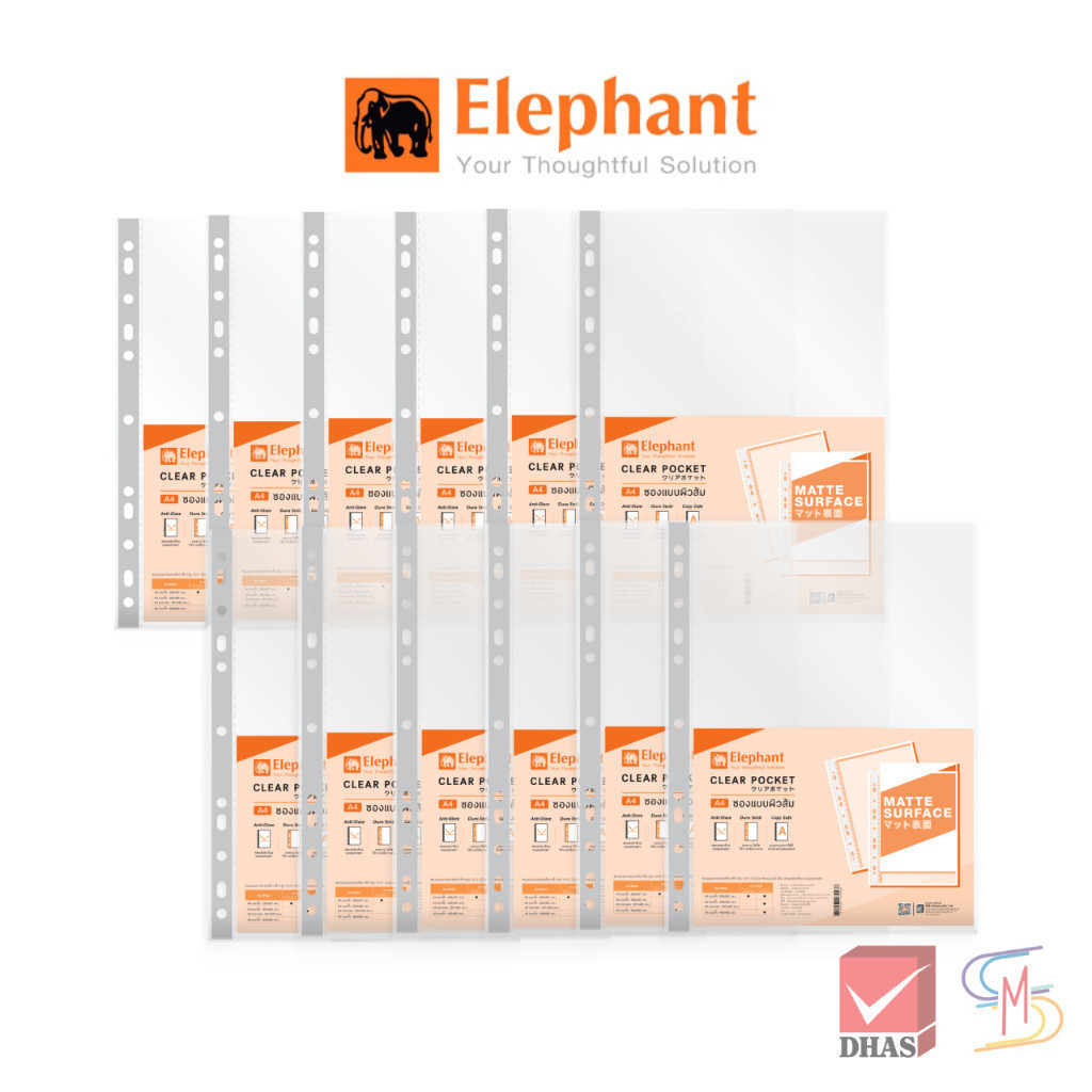 (12-Piece Set) Elephant Brand Multi-Purpose Transparent Folder Orange ...