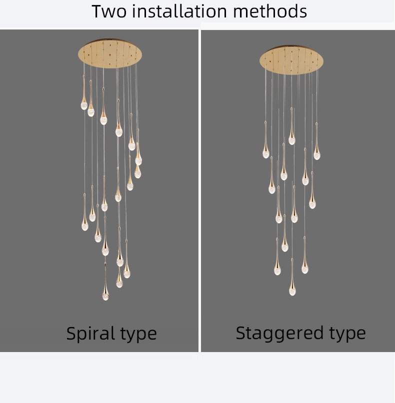 Modern Led Crystal Chandelier Duplex Building Loft Villa Stair Long ...