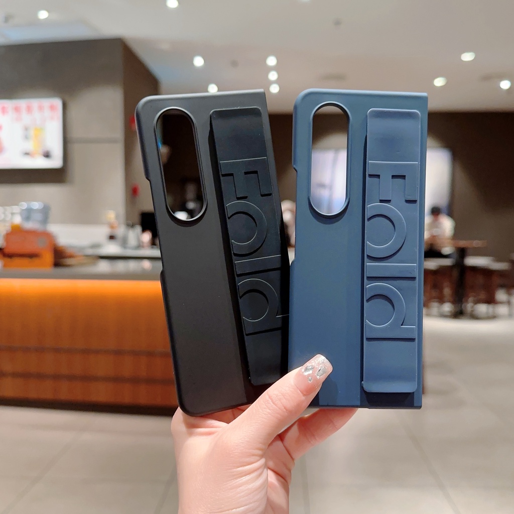 For Samsung Galaxy Z Fold 7 6 5 4 3 Case Wide Wrist Stap Hard PC 2 in 1 ...