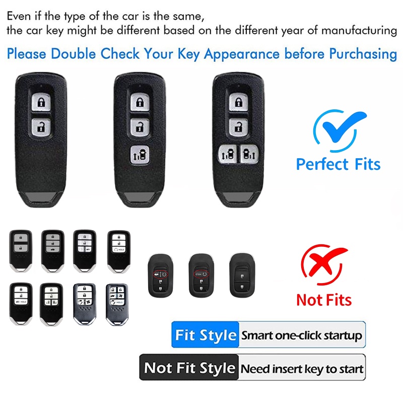 ZOBIG for Honda Key Fob Cover with Keychain Zinc alloy Protection Key ...