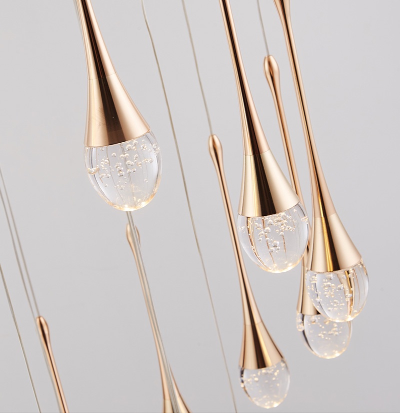 Modern Led Crystal Chandelier Duplex Building Loft Villa Stair Long ...