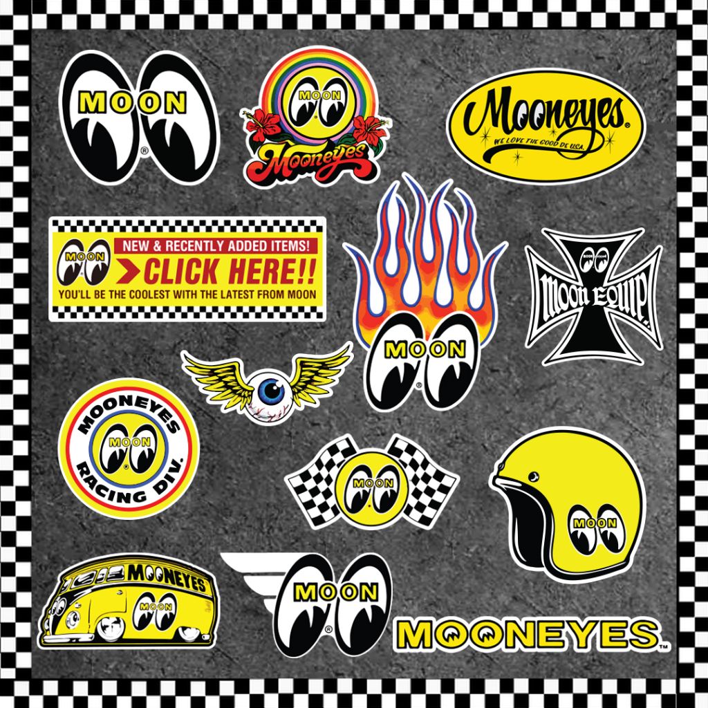 Mooneyes Sticker Moon 7 Types For Helmets And Cars Waterproof Sticker ...