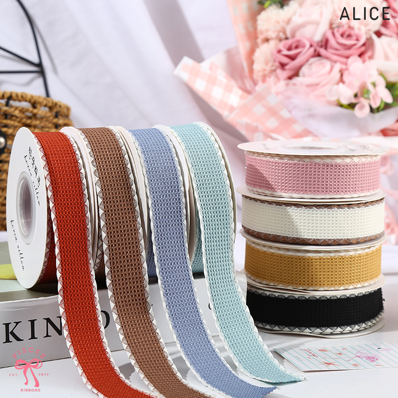 2 Yards * Korean Fabric Ribbon ALICE Model Tight Woven Size 2.5 cm. Tie ...