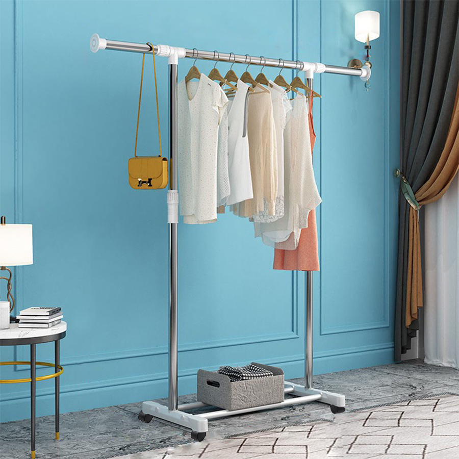 Stainless Steel Clothes Drying Rack Condo With Sliding Wheels Lockable