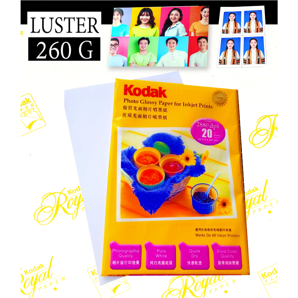 Kodak Matte Surface RC Photo Inkjet Luster Resin Coating Waterproof A4 ...