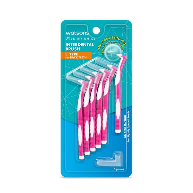 Watsons LShaped Interdental Brush 6 Pieces Orthodontic Floss Soft