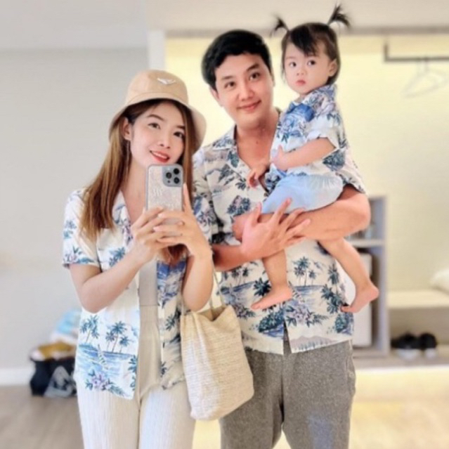 Japanese Hawaiian Shirt Rayon Family Shirts (Blue Hawaii 2022) | Shopee ...