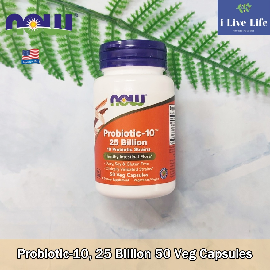 NOW Foods-Probiotic-10 25 Billion 50 Veg Capsules Probiotics 25 ...