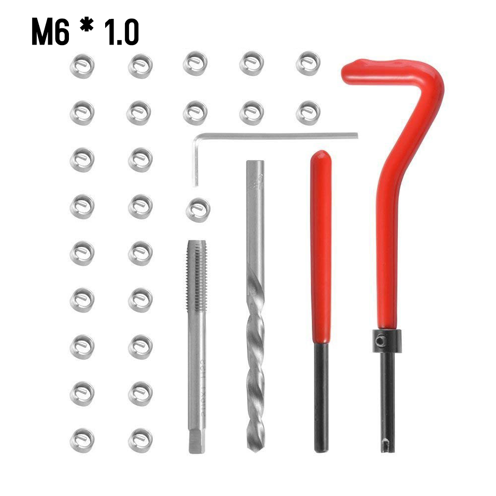 Damaged Old Thread Repair Kit M6 Helicoil Car Pro Coil Tool M6*1.0