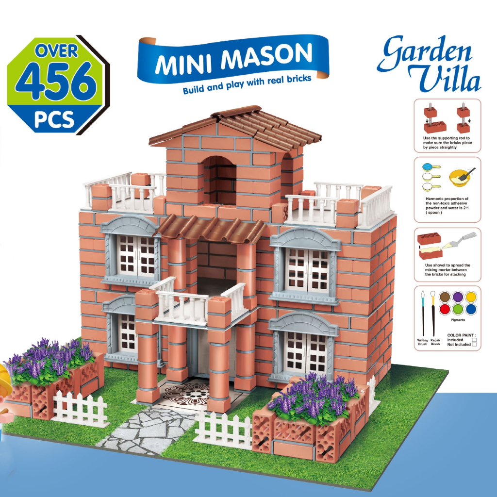 DIY building house Construction Kit With Full Utensils Model Bricks ...