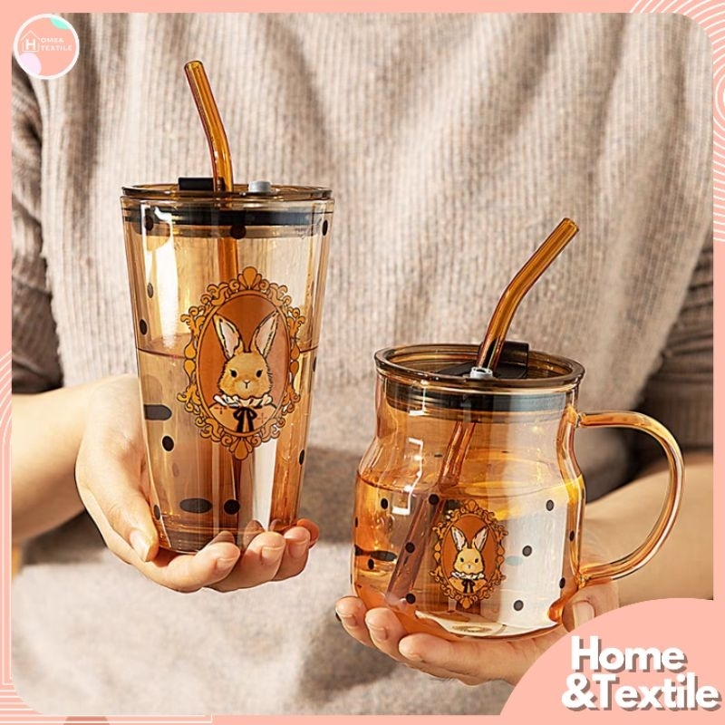 Tea-Colored Glass Rabbit Pattern ️ | vintage | Shopee Malaysia
