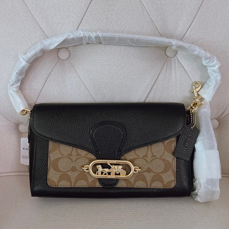 Coach Jade Shoulder Bag With Signature Canvas Detail Shopee Malaysia