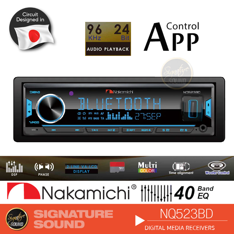 NAKAMICHI NQ523BD Car Audio Radio 1 Din Japanese Standard Bluetooth ...