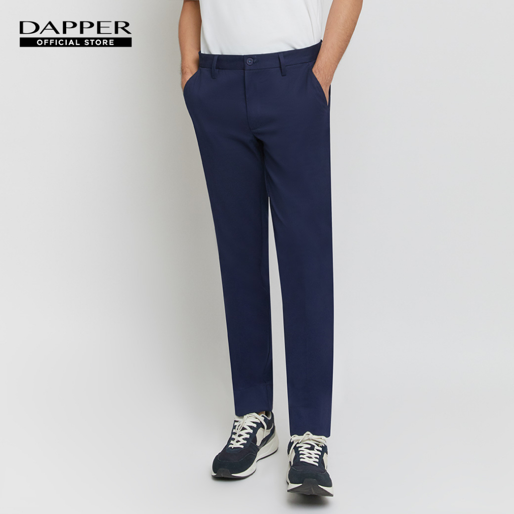 DAPPER Elastic Waist Chino Pants In Navy (TC9N1/244SP) | Shopee Malaysia