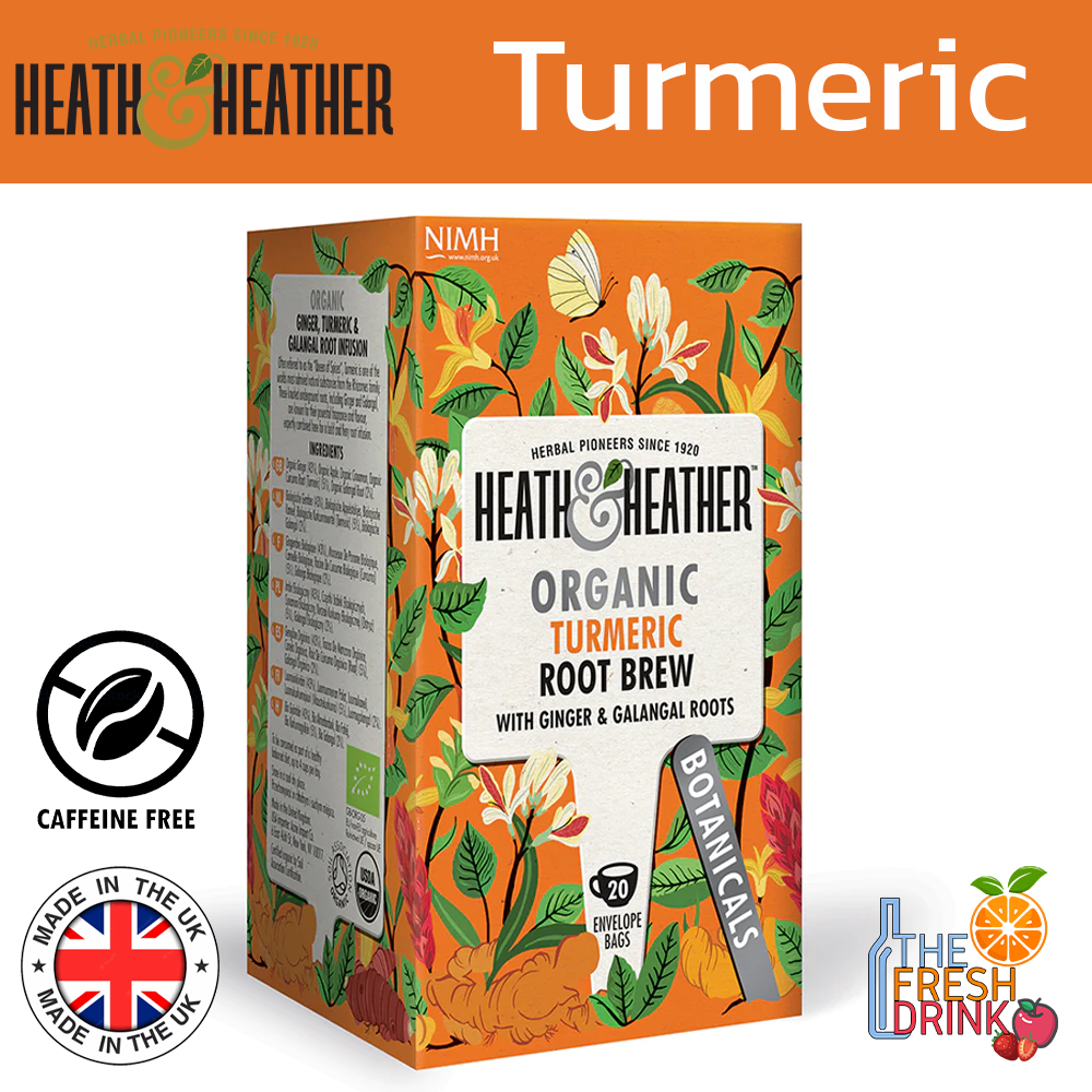 Heath & Heather Organic Turmeric Root Brew Herbal Tea Hot And Spicy