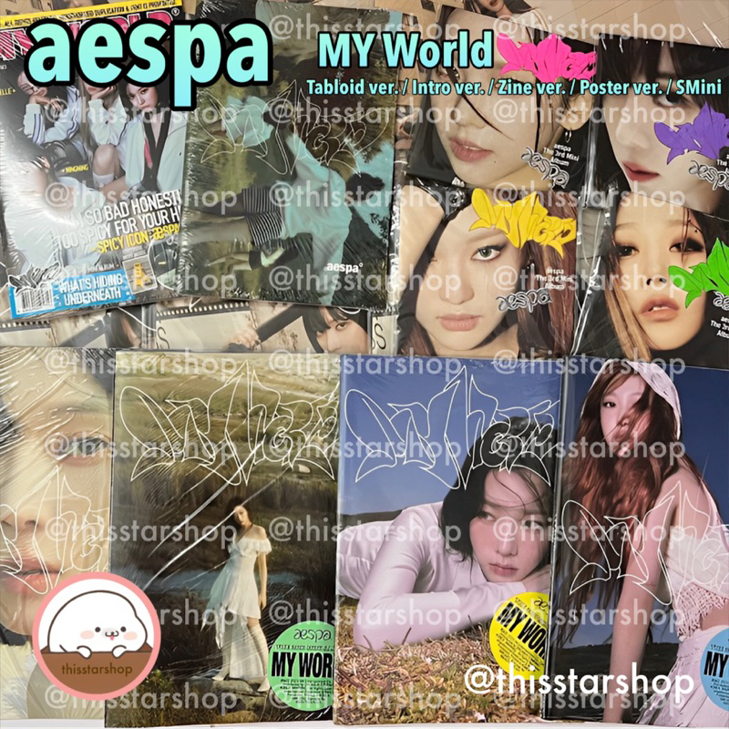 Aespa Album My World Tabloid Intro Zine Poster Smini Ver Shopee