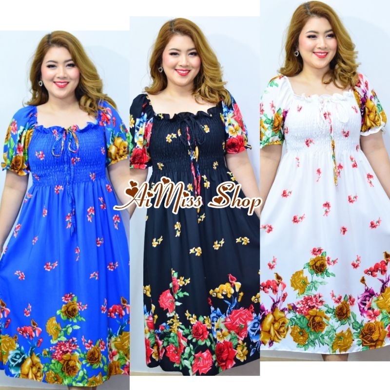 AiMiss Shop Plump Girl Dress Floral Fat Man Chubby Clothes | Shopee ...