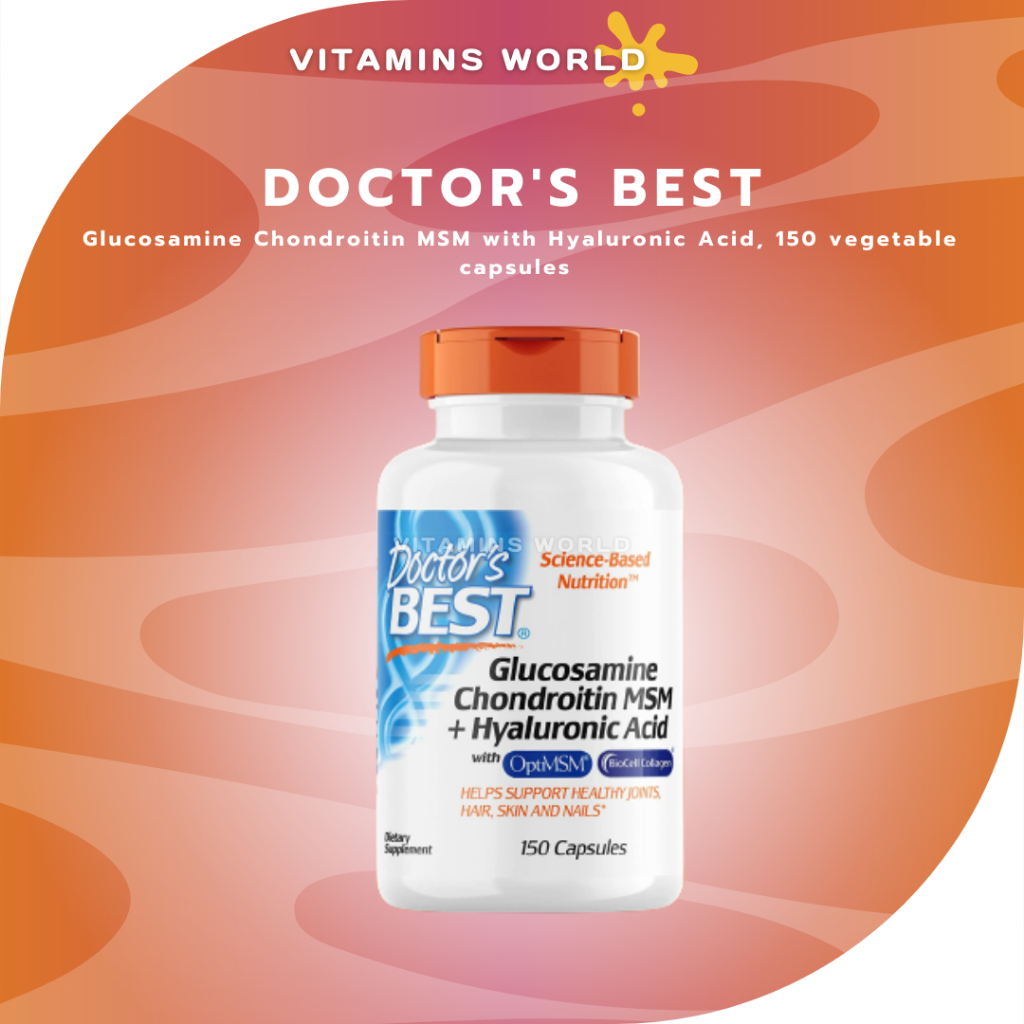 Doctor's Best Glucosamine Chondroitin MSM with Hyaluronic Acid 150 ...