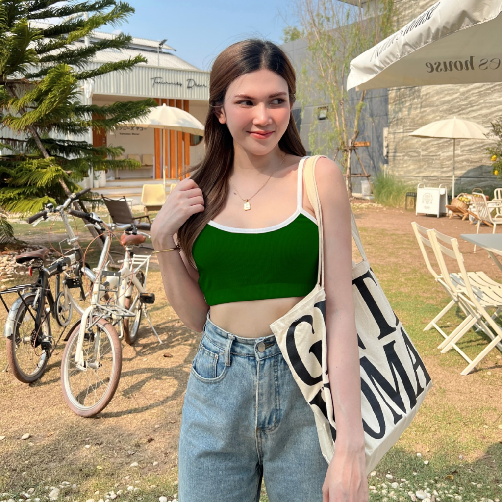 PRP x SPN Single-Strap Crop Short Pastel Color Cute Shape. Put On ...