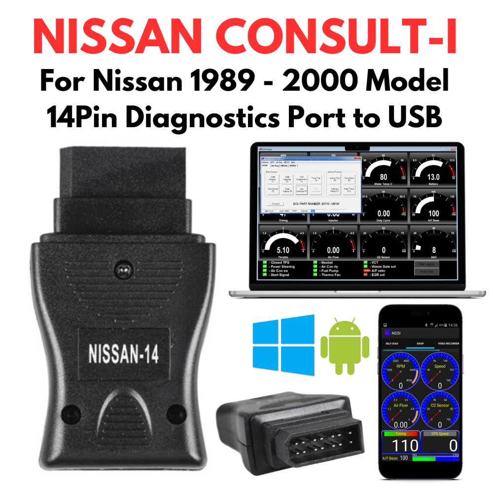 Nissan Consult 14-Pin to USB DDL Diagnostic Interface for 1989-2000 ...