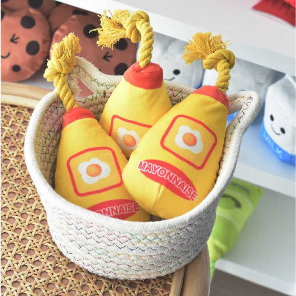 Mayonnaise Dog Toy With Rope And Can Squeeze The Beep | Shopee Malaysia