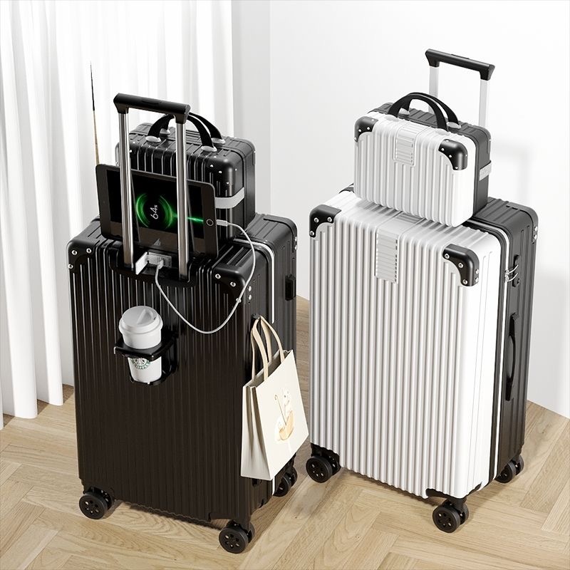 Luggage Suitcase 20/26inch Trolley Expandable Capacity Large Cup Holder ...
