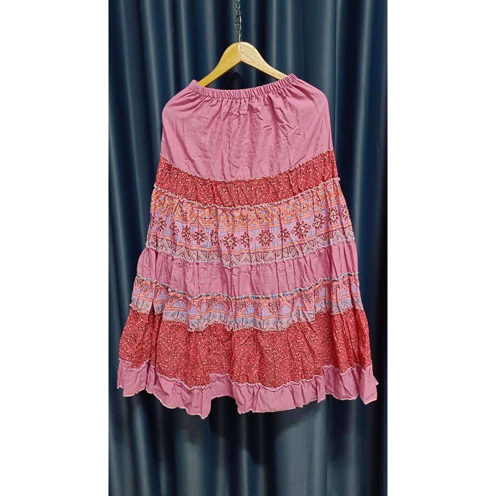 Salu Skirt With Bite Pattern In Pink Color. | Shopee Malaysia