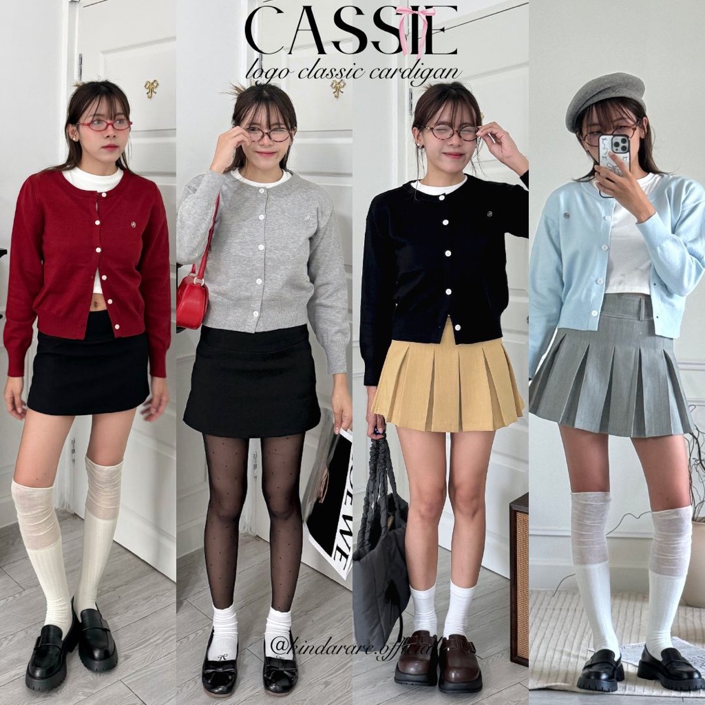 Rare-Cassie logo classic cardigan | Shopee Malaysia