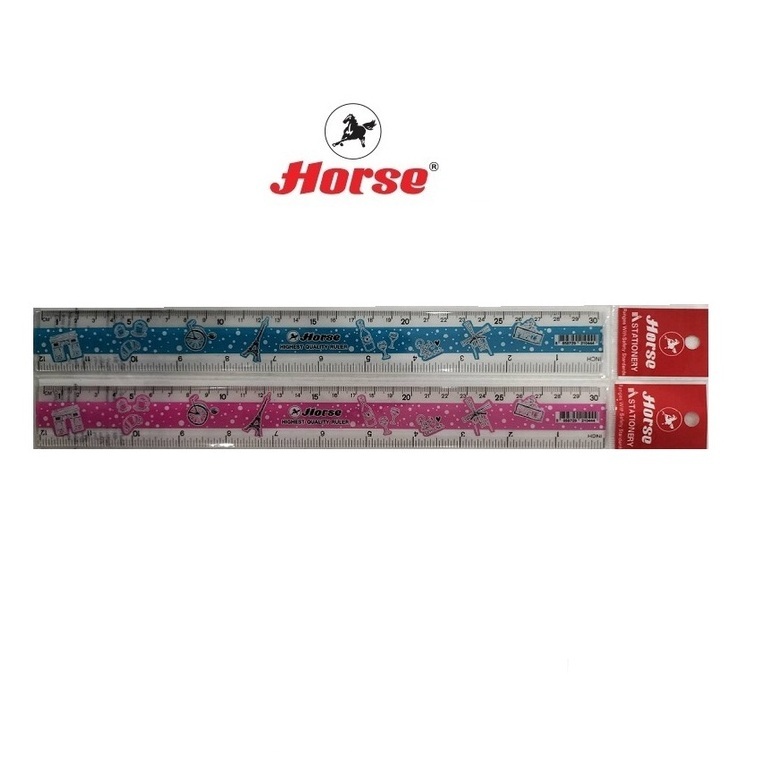 HORSE Brand Plastic Ruler 12 Inch Fancy Pattern For Paris Number 1 ...