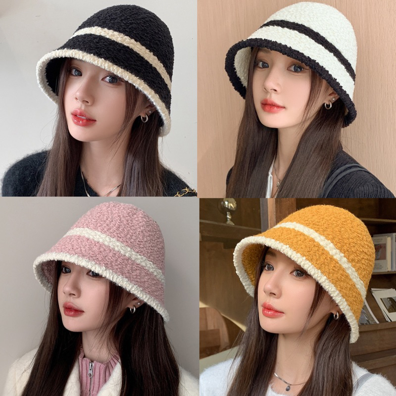 (TK) Bucket Hat With Front Cover (2 Strips) Shopee Malaysia
