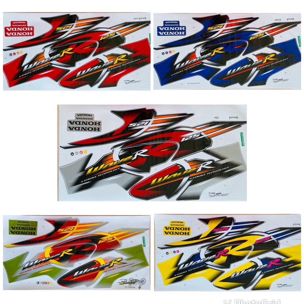 (Genuine Glossy) Sticker Wave 125R 125R Pointed Head 2004 Model 6 ...