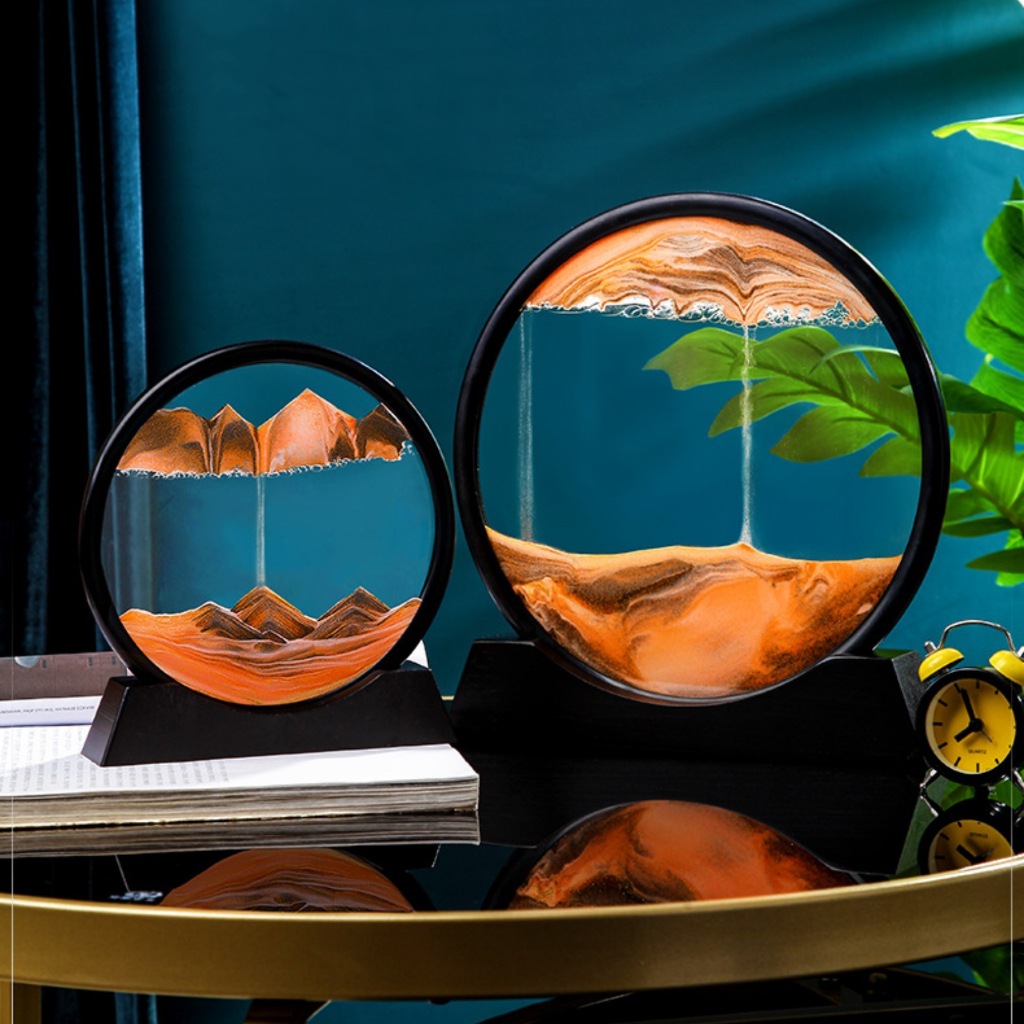 3d Art Quicksand Clock Creative Round Shape 3d Glass Painting Hourglass ...