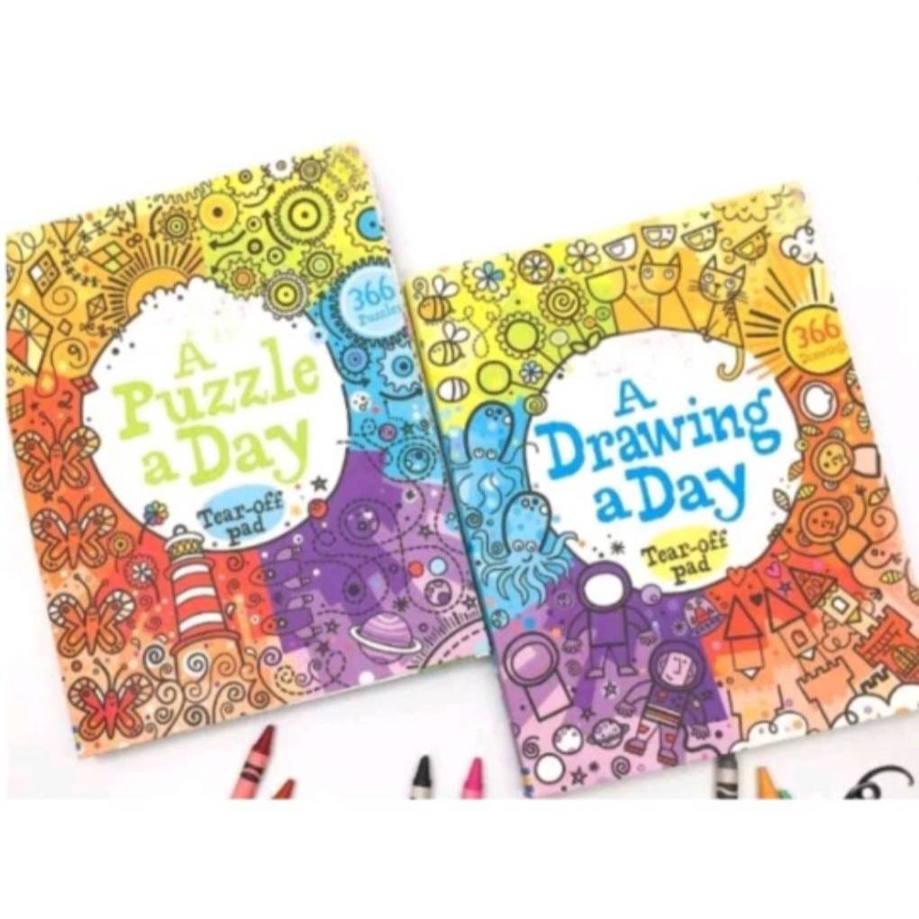 (Sold Separately) Usborne Drawing a Day & Puzzle Day: 366 days ...