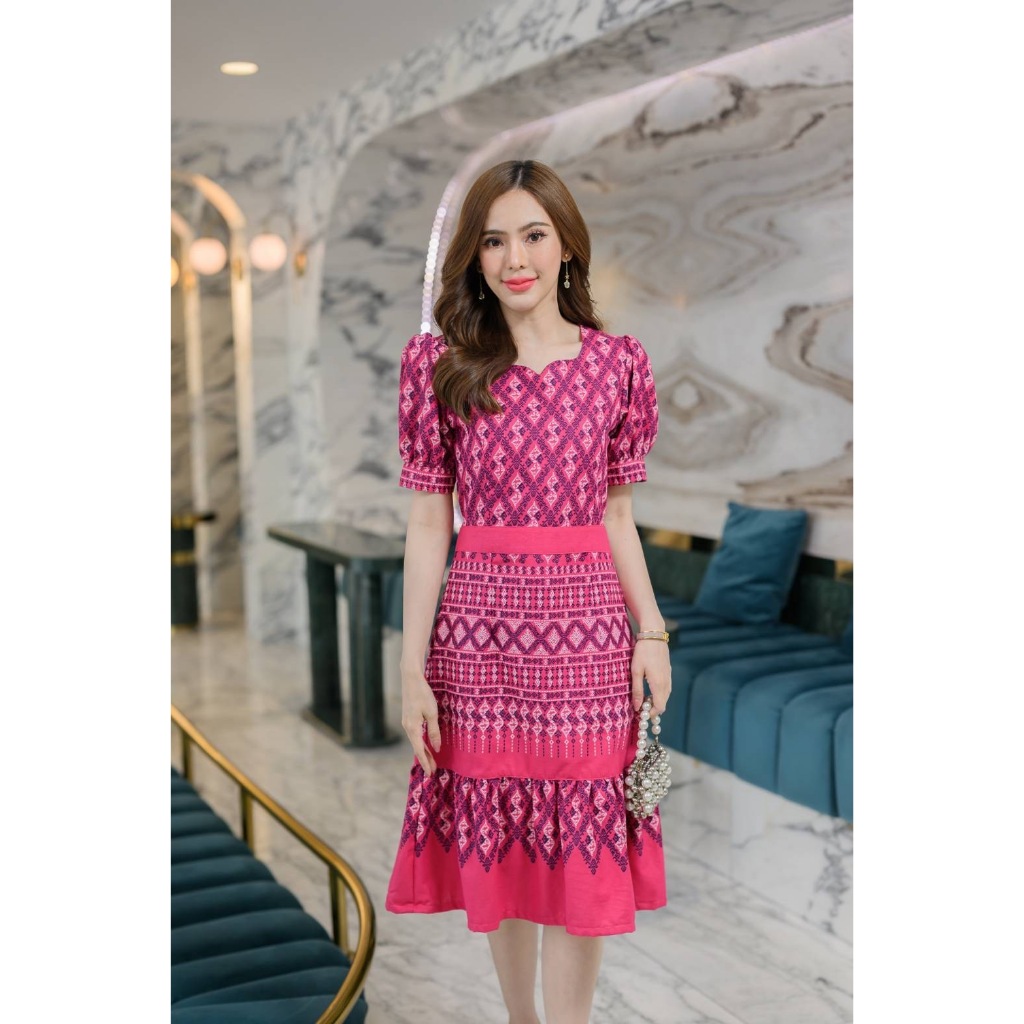 Thai Dress Long For Work Wear Chiang Mai Cotton 1 | Shopee Malaysia