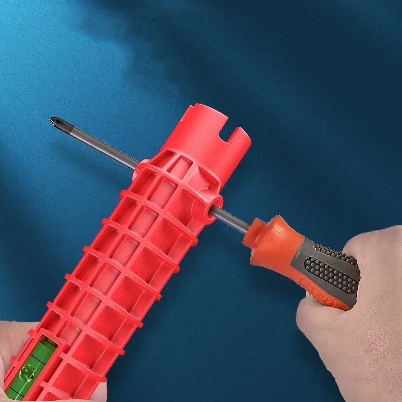 F&B Home UnderSink Nut Wrench 8 IN 1 Spanner Bathroom Faucet Basin Replaceable Head Multi