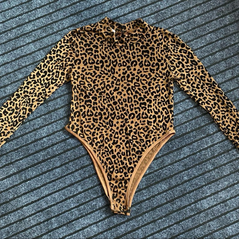 See-Through Bodysuit With Tiger Pattern Nicha Label | Shopee Malaysia