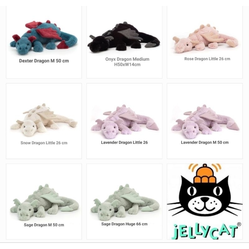 JellyCat Dragon Doll Does Not Have A Bag. Shopee Malaysia