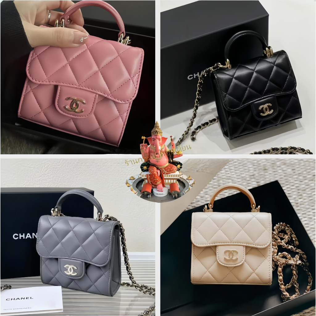 Chanel Chanel Chain Handle With Mirror Lambskin Removable Shoulder Strap Handbag Sling Bag Chain Bag