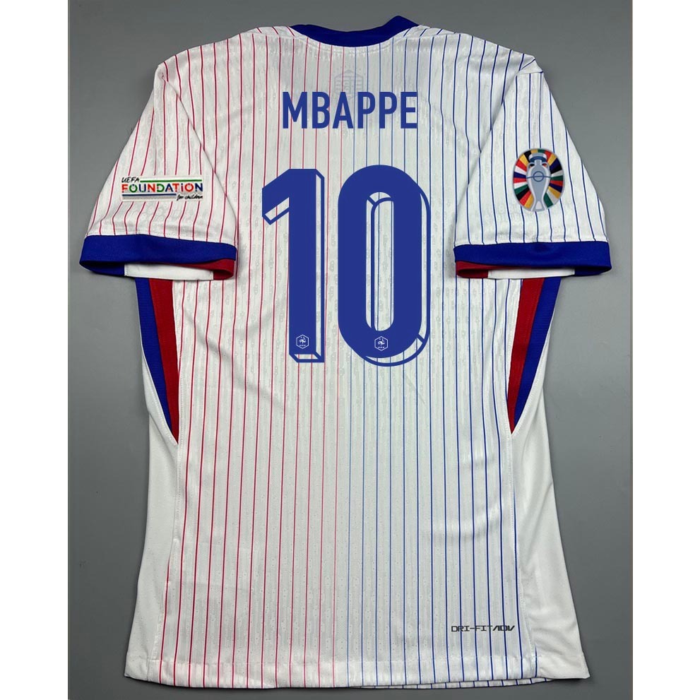 P Euro 2024 Jersey France Away White 10 MBAPPE Arm Player Cecat