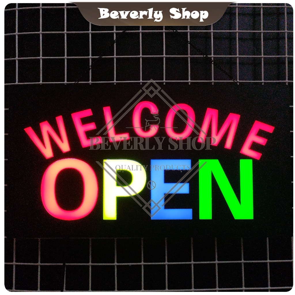 WELCOME OPEN Size 44 * 24 * 3.5 cm Acrylic Light Sign LED Letter ...