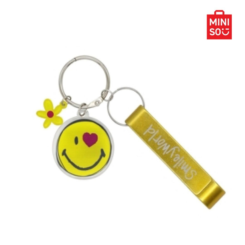 MINISO Bottle Opener Smiley Face Shape Keychain SmileyWorld Collection ...