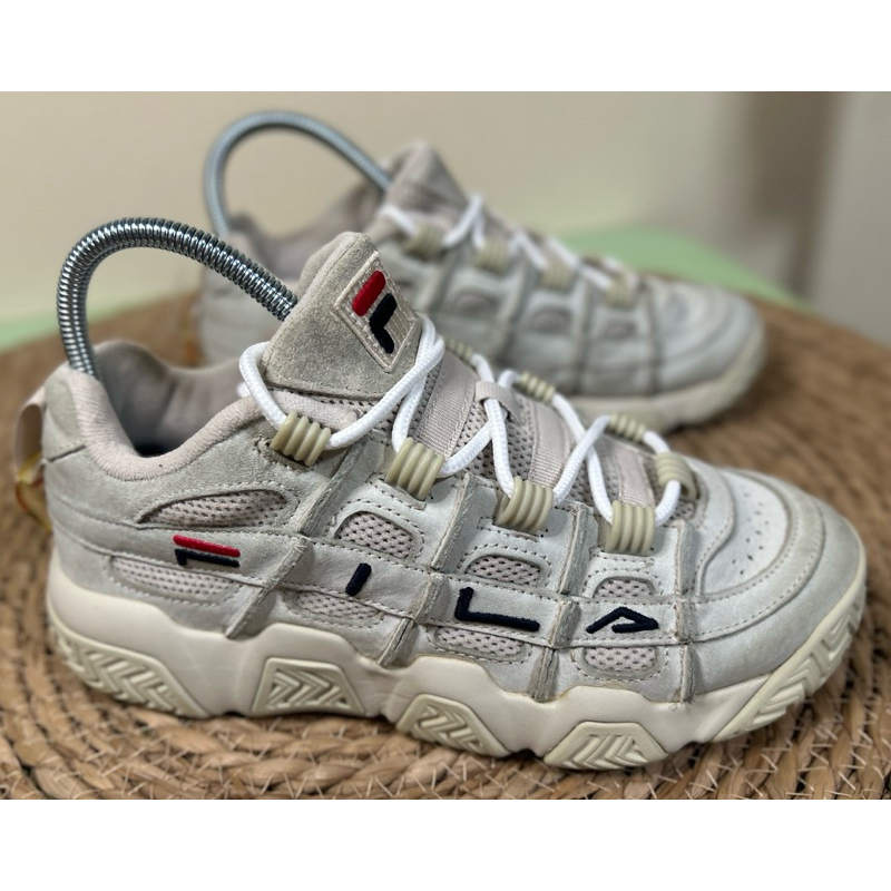 Fila Barricade Shoes Cream Color Suede Size 38.5 24 Cm Used