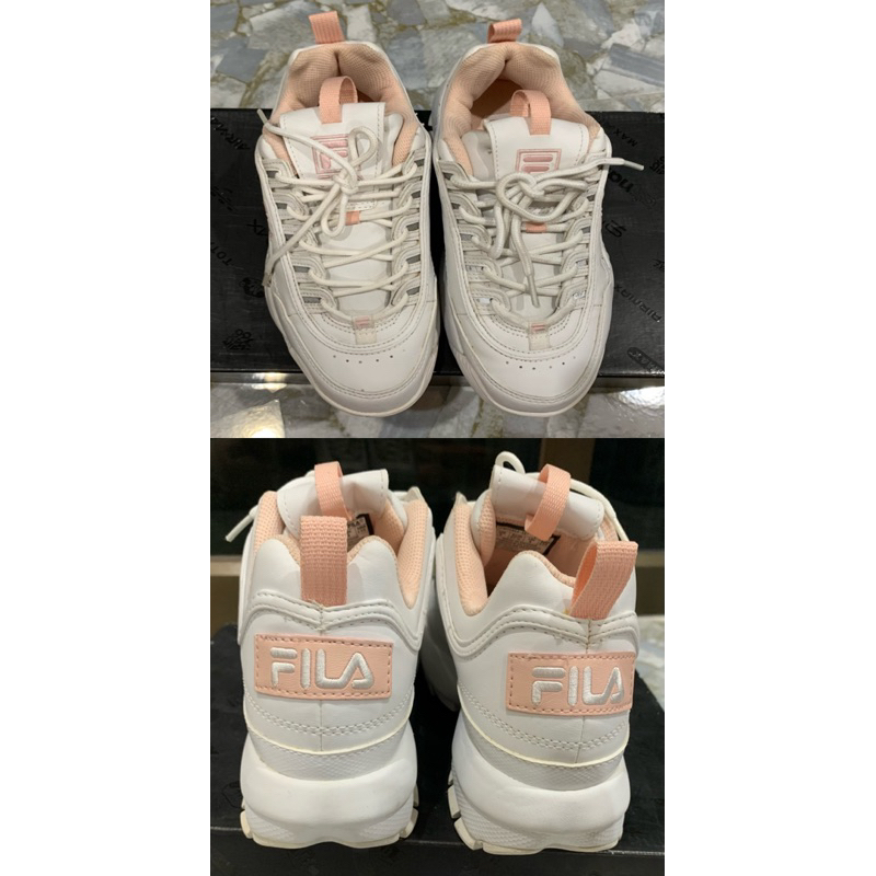 2nd Hand Fila Disruptor II Sneakers White Pink size 37 Without Box Shopee Malaysia