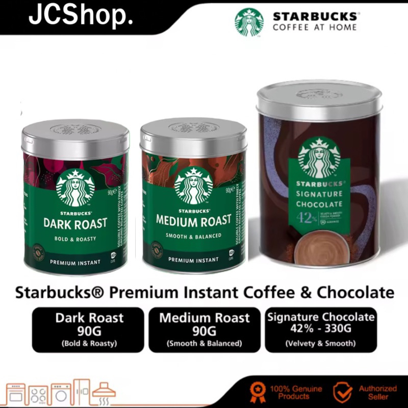 Starbucks Dark Roast Medium Tin 90g Starbucks Premium Premium Instant