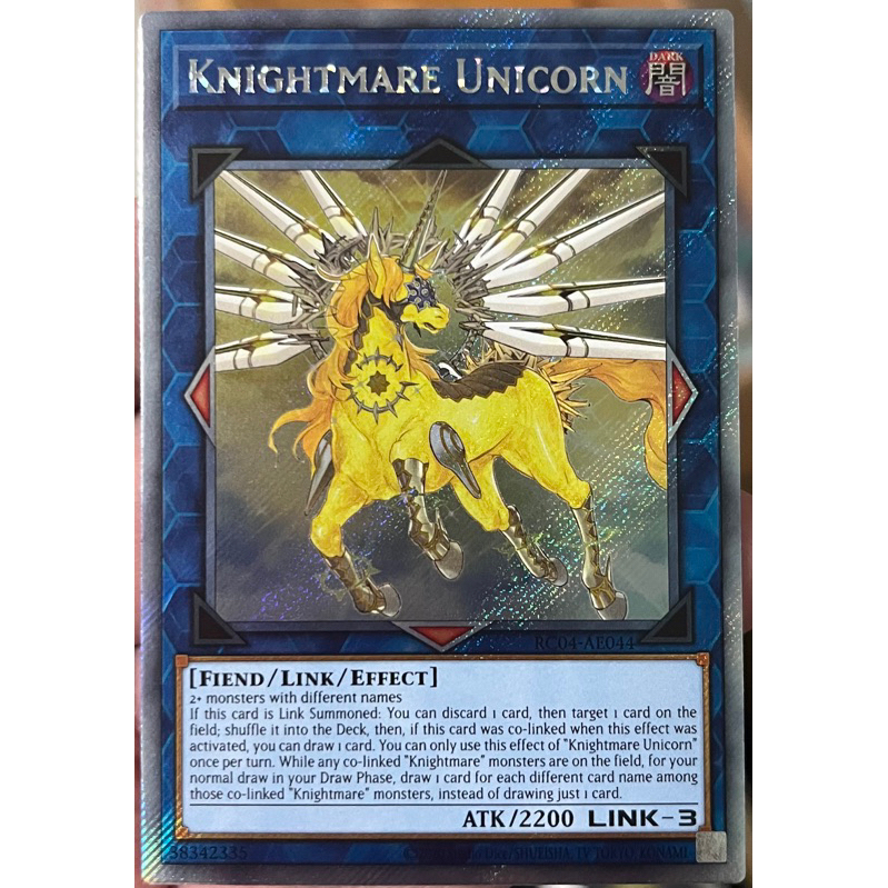 Yugioh Asia-Eng [RC04-AE044] Knightmare Unicorn (Extra Secret Rare ...