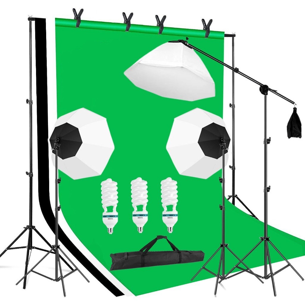 Photo Lighting Studio Light Live 70cm Softbox & Scene 2x2m Cloth ...